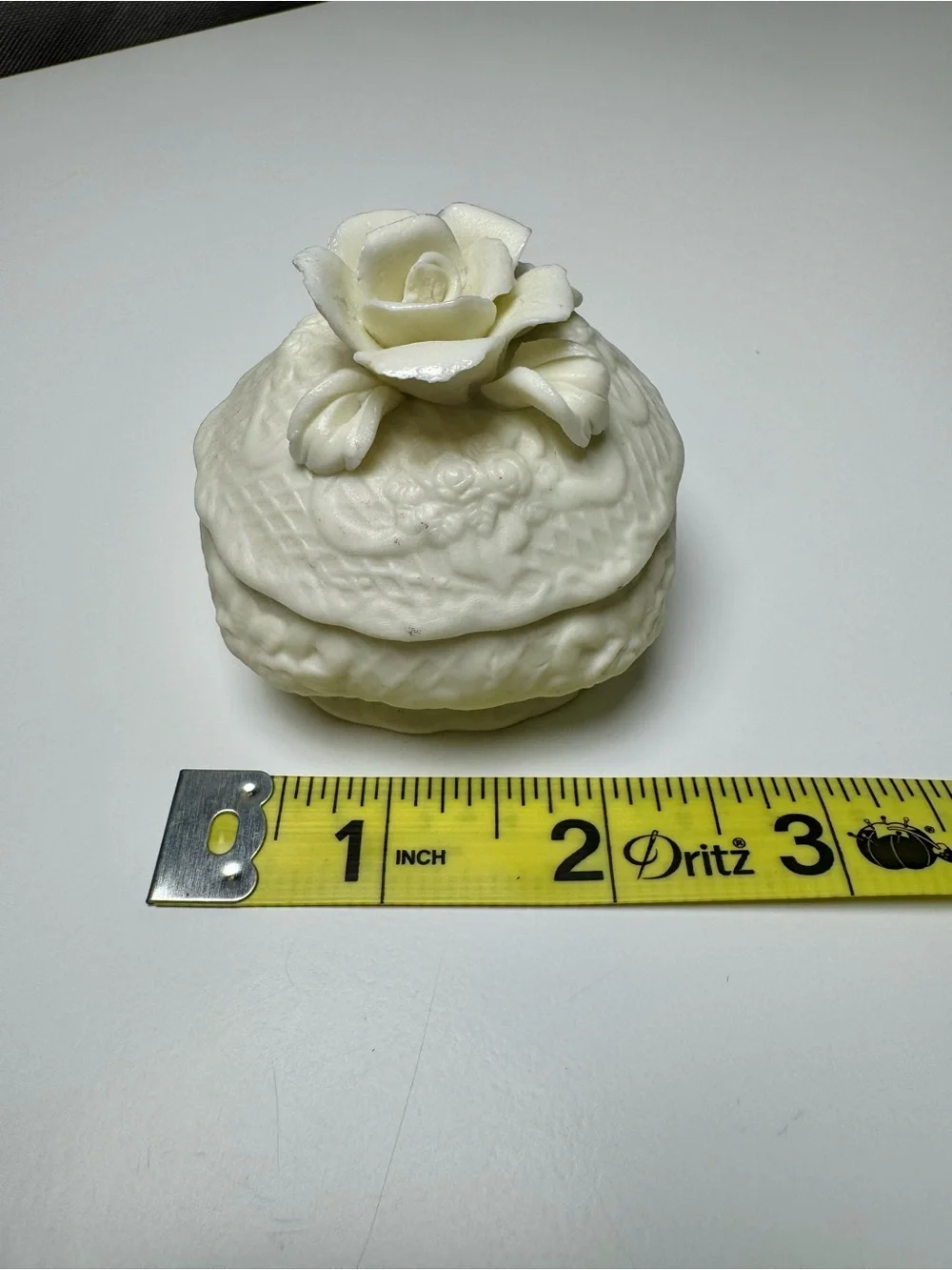 Decorative Cream Rose Ceramic Trinket Box - Home Accents